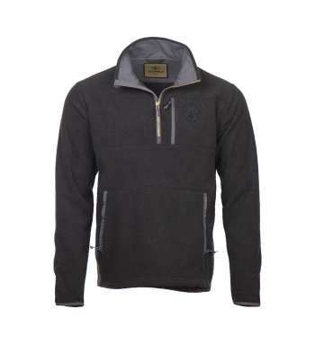 Front view of Make Ready 1/4 Zip Fleece, holster clothing in Iron Gray color.