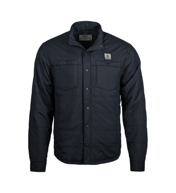 Front view of Leupold's lightweight, water resistant, ALPINE PRO INSULATED SNAP SHIRT in color Navy. 