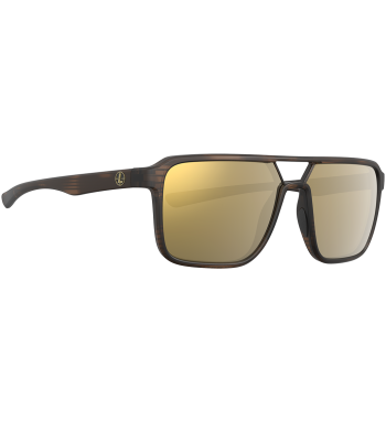 Profile of Bridger polarized prescription ready sunglasses for fishing, hunting and shooting in color Matte Tortoise with Bronze Mirror lenses.