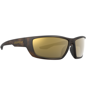 Profile of Cheyenne polarized prescription ready sunglasses for fishing, hunting and shooting in color Matte Tortoise with Bronze Mirror lenses.