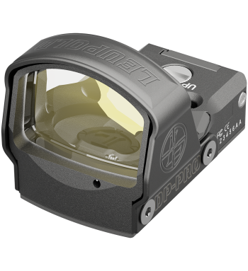 Profile view of Delta Point Pro 2.5 MOA night vision compatible tactical red dot sight for mounting on an AR, shotgun, or pistol, in color black.