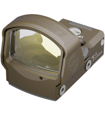 Profile view of Delta Point Pro 2.5 MOA night vision compatible tactical red dot sight for mounting on an AR, shotgun, or pistol, in color Flat Dark Earth. 