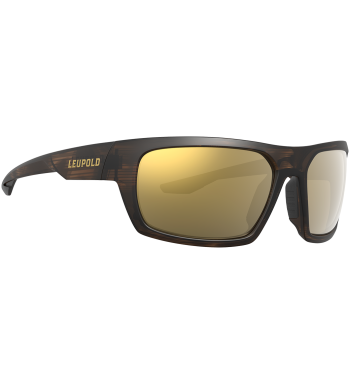 Profile of Packout polarized prescription ready sunglasses for fishing, hunting and shooting in color Matte Tortoise with Bronze Mirror lenses.