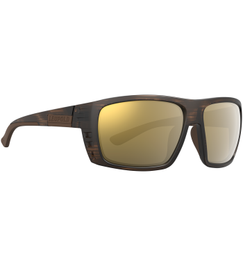 Profile of Payload polarized prescription ready sunglasses for fishing, hunting and shooting in color Matte Tortoise with Bronze Mirror lenses.