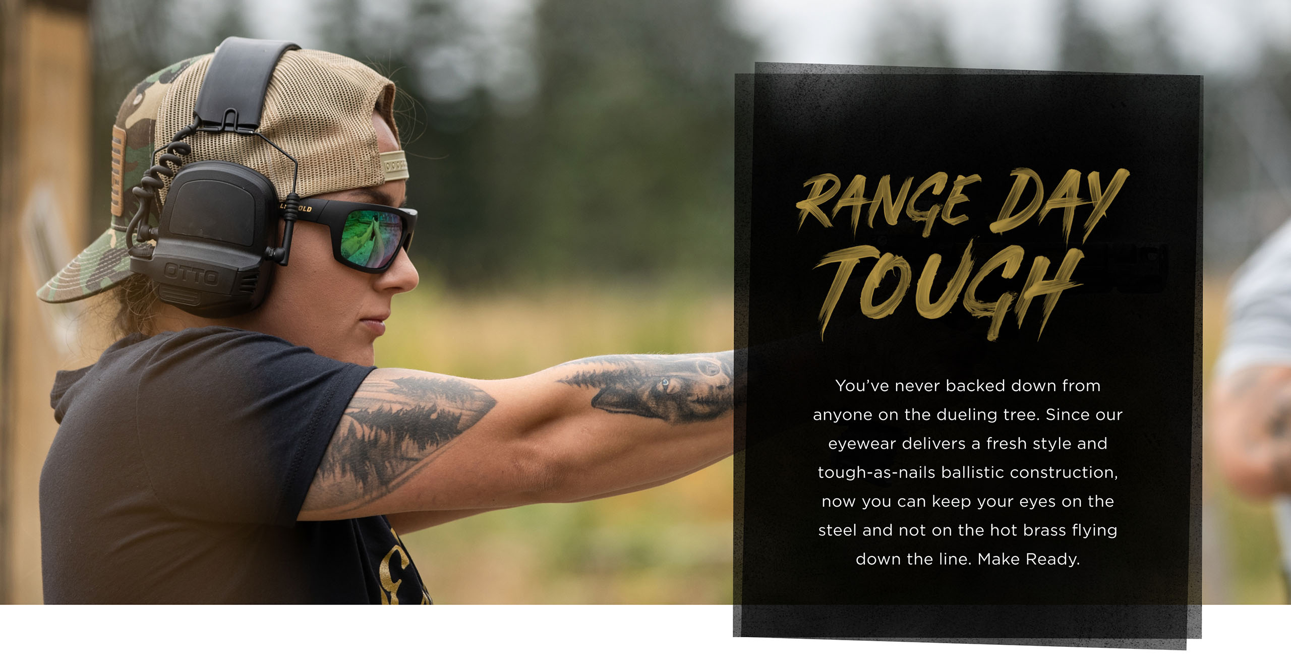 Range Day Tough - Women wearing leupold performance eyewear shooting a pistol at the range