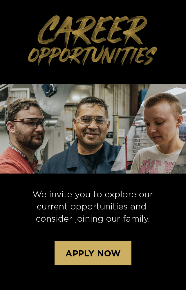 Mural of Leupold Employees and the Apply Now button