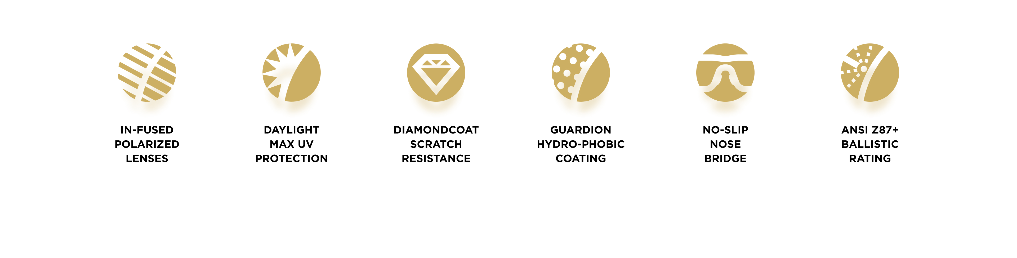 H! A series of icons portraying different features of Leupold Performace Eyewear.